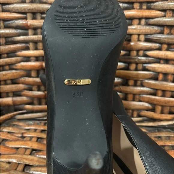 Lauren Ralph Lauren Dark Granite Gray Heels with Black  Bows size 8.5 - Picture 11 of 12